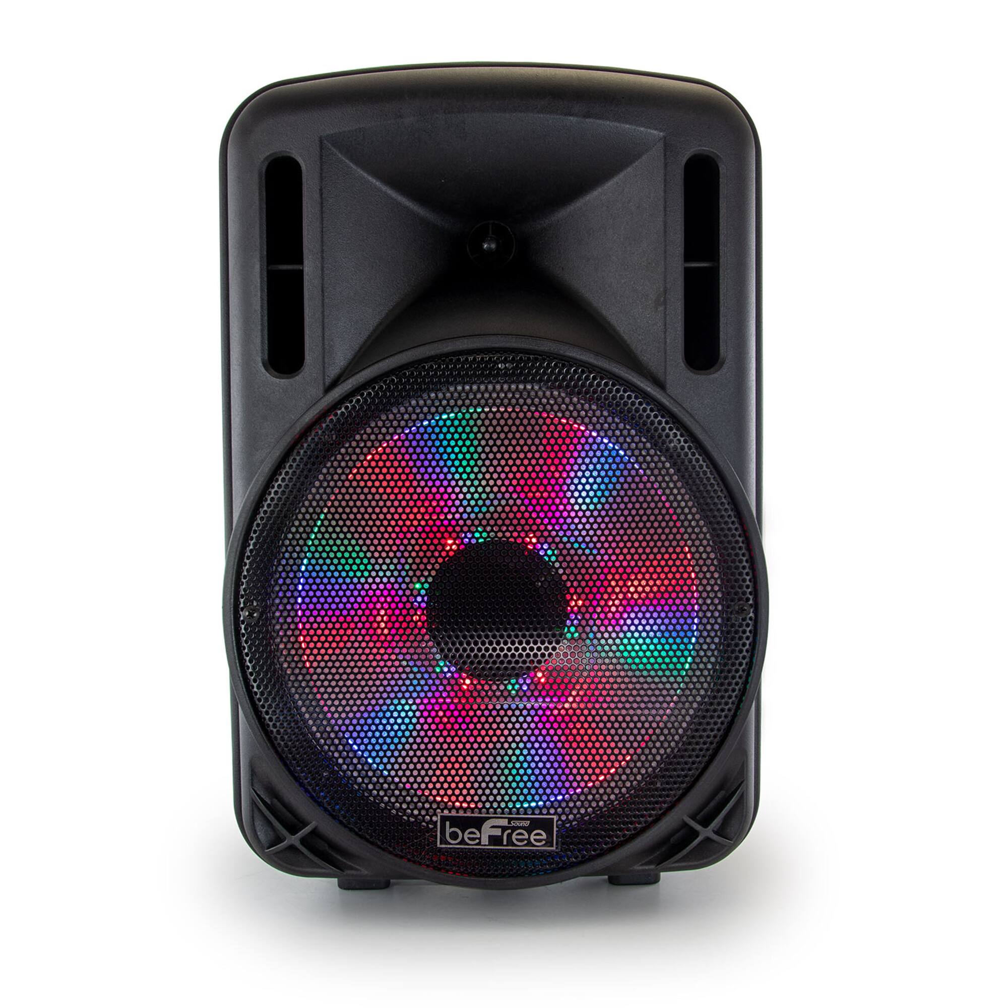 beFree Sound 12" 2500 Watt Bluetooth Portable Party PA Speaker With Illuminating Lights & USB